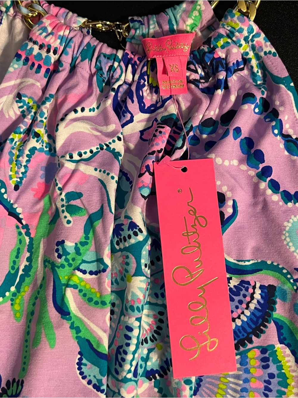 NWT Lilly Pulitzer Sleeveless “Bowen Mermaid For You” Printed Halter Top - Picture 3 of 7